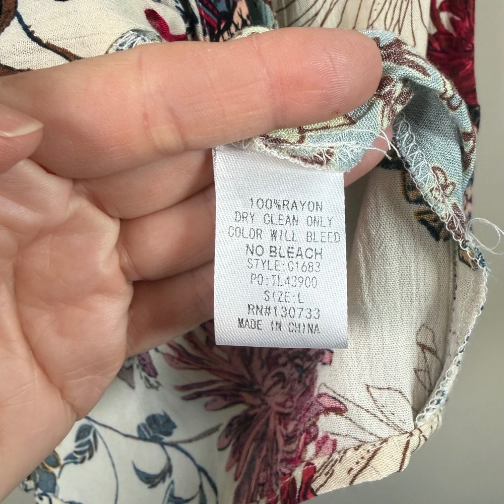 Umgee Boho Mixed Pattern Crossover V-Neck Ruffled… - image 6